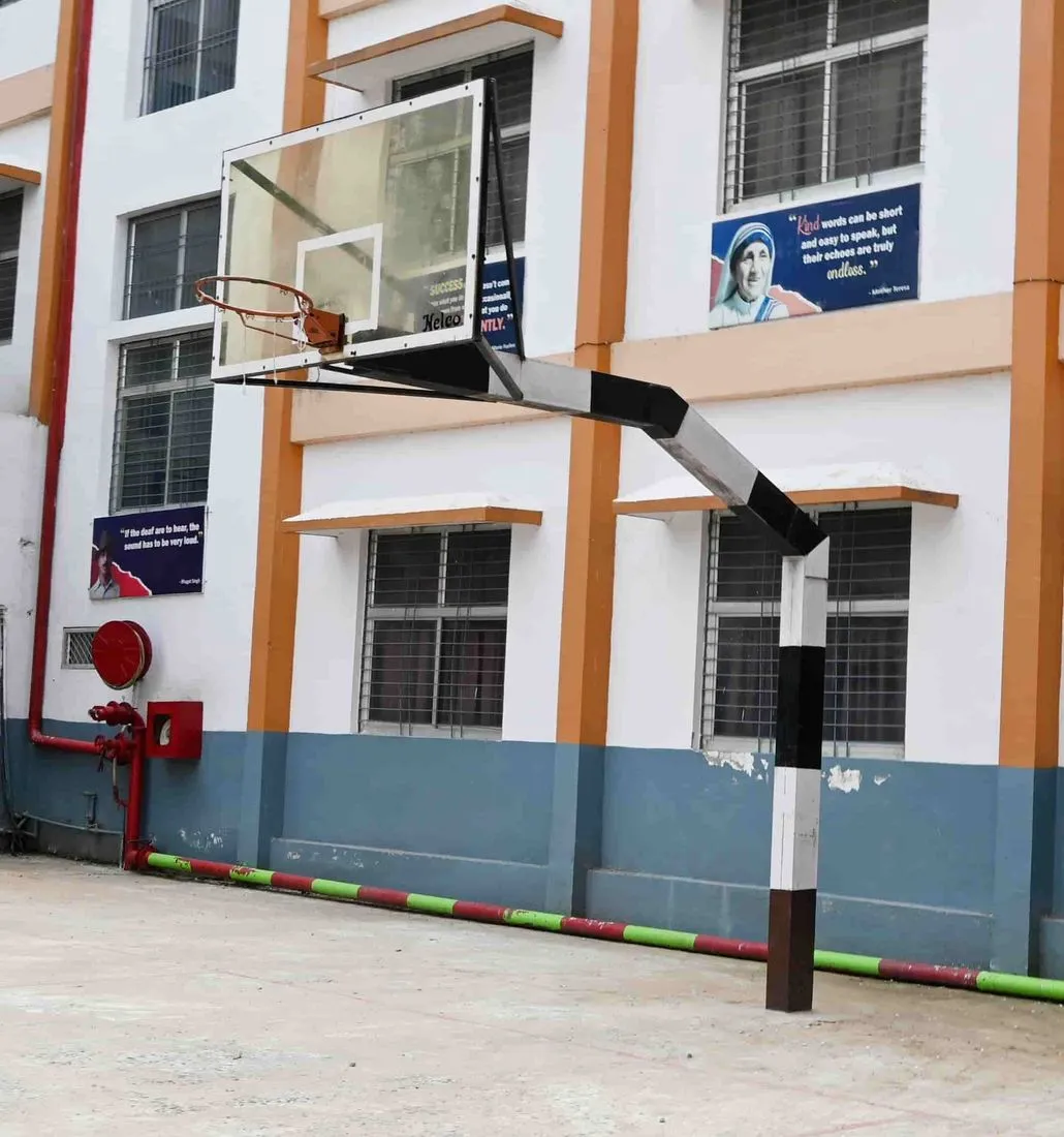 The basketball court at Sunbeam School Ballia.