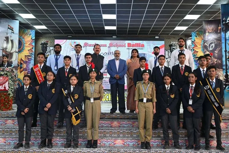 Student council office-bearers and NCC cadets of Sunbeam School Ballia.