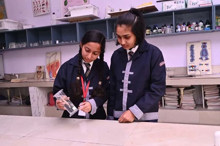 The biology laboratory at Sunbeam School Ballia.